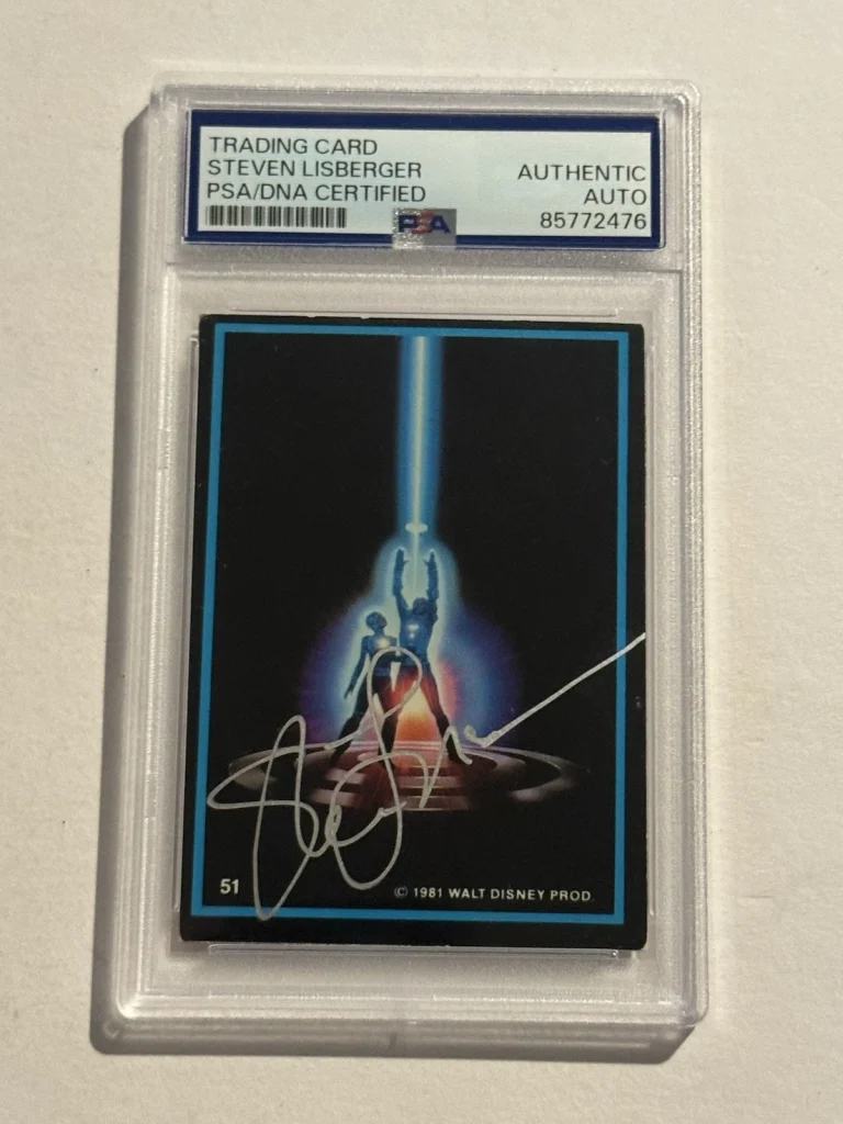 STEVEN LISBERGER Signed Auto 1982 DONRUSS CARD DIRECTOR TRON PSA
