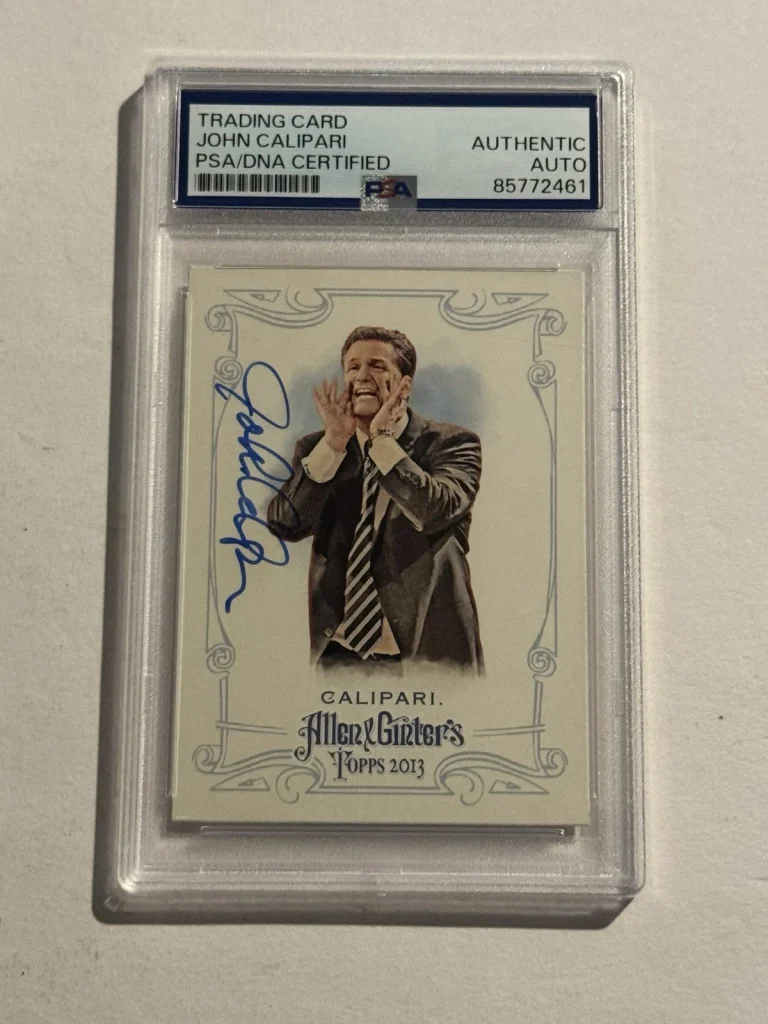 John Calipari Signed 2010 Allen & Ginter Kentucky Rookie RC Auto PSA