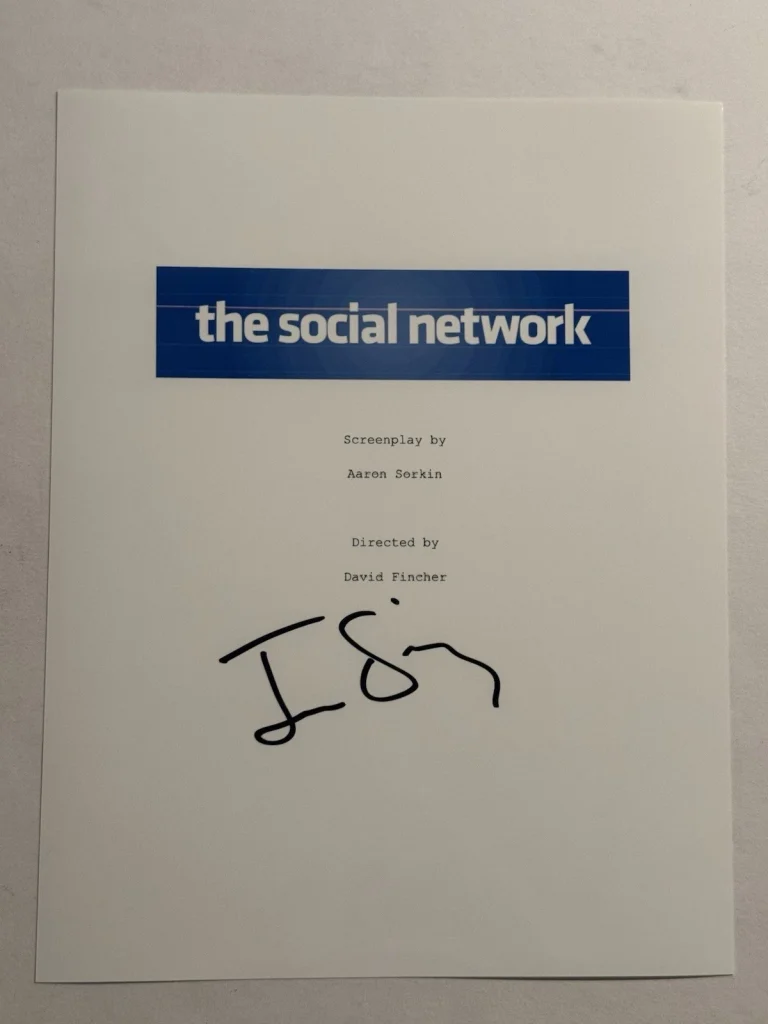 JESSE EISENBERG SIGNED SCRIPT COVER ACTOR AUTOGRAPHED THE SOCIAL NETWORK COA