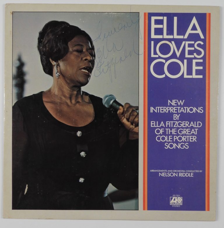 Ella Fitzgerald JSA Signed Autograph Album Vinyl Record Ella Loves Cole
