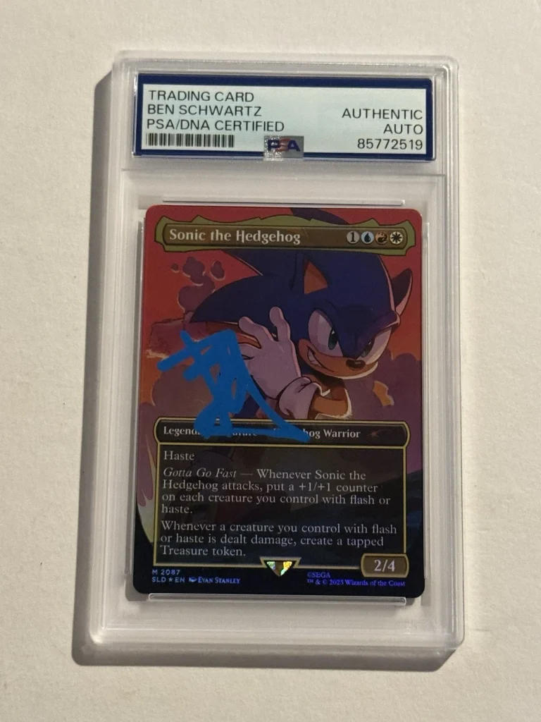 BEN SCHWARTZ SIGNED AUTO Sonic the Hedgehog #2087 FOIL MTG Secret Lair PSA