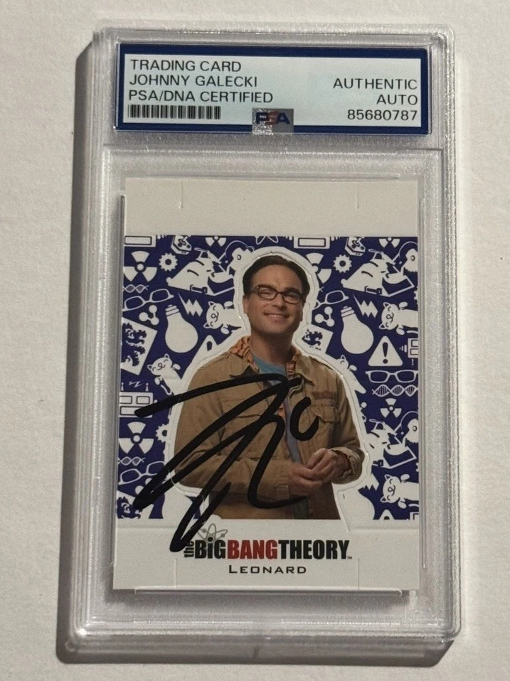 JOHNNY GALECKI SIGNED AUTO RC Cryptozoic The Big Bang Theory #CS-01 Leonard PSA
