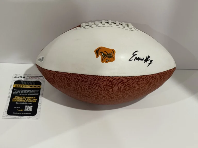 EMMANUEL MCNEIL-WARREN SIGNED FOOTBALL CLEVELAND BROWNS NFL STAR JSA COA
