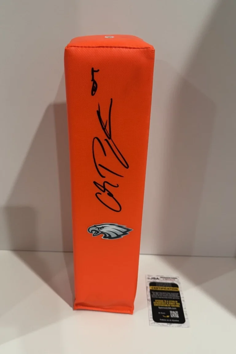 COLE PAYTON SIGNED TOUCHDOWN PYLON PHILADELPHIA EAGLES FOOTBALL JSA COA