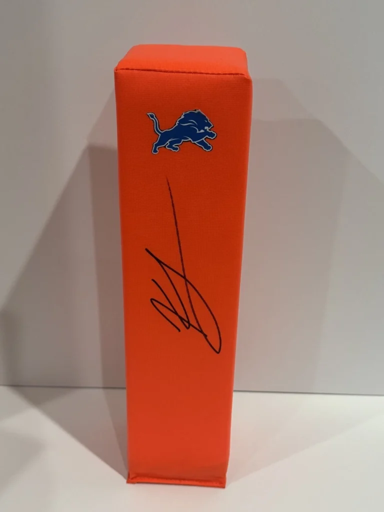 KENDRICK LAW SIGNED TOUCHDOWN PYLON DETROIT LIONS FOOTBALL JSA COA
