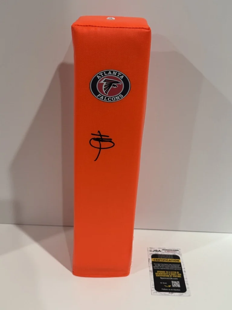 HAROLD PERKINS SIGNED TOUCHDOWN PYLON ATLANTA FALCONS NFL STAR PROOF JSA COA