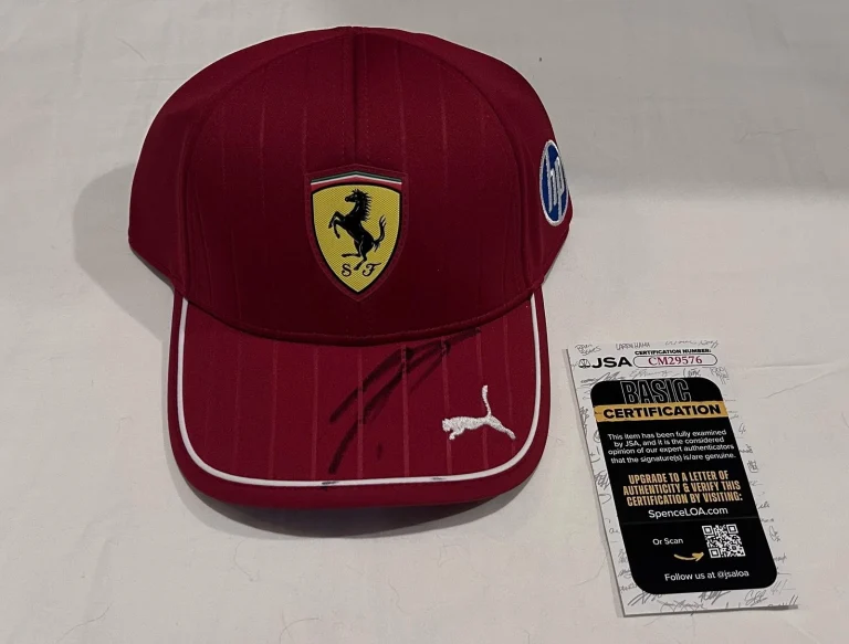 CHARLES LECLERC SIGNED SCUDERIA FERRARI FORMULA ONE F1 HAT 3 JSA