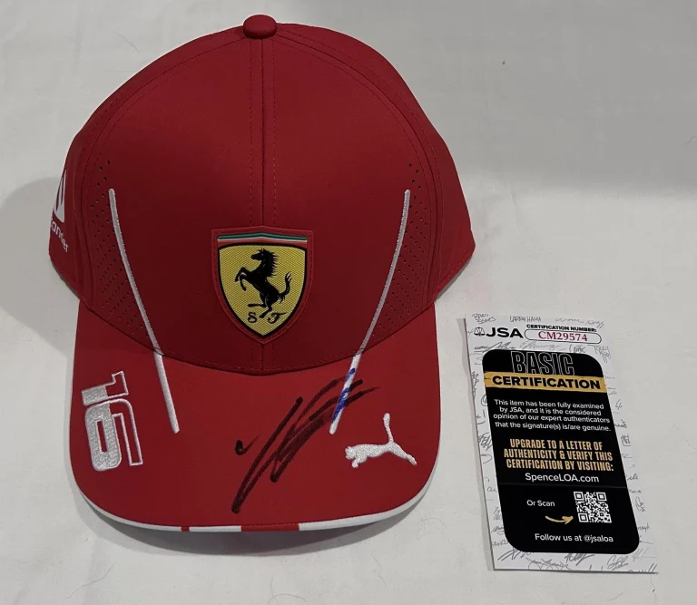 CHARLES LECLERC SIGNED SCUDERIA FERRARI FORMULA ONE F1 HAT JSA
