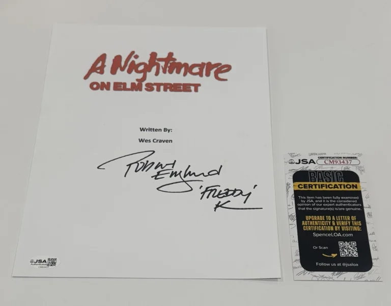 ROBERT ENGLUND SIGNED A NIGHTMARE ON ELM STREET FULL MOVIE SCRIPT  JSA COA