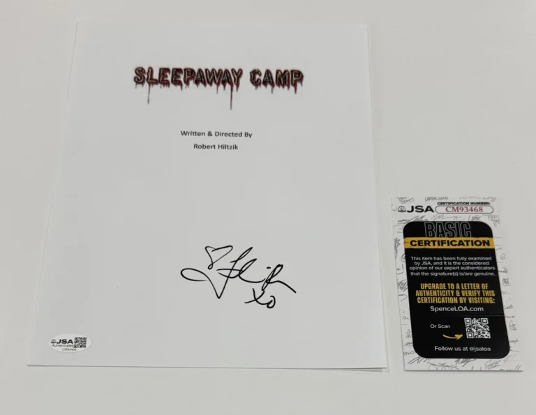 FELISSA ROSE SIGNED SLEEPAWAY CAMP MOVIE TRANSCRIPT AUTOGRAPHED JSA COA