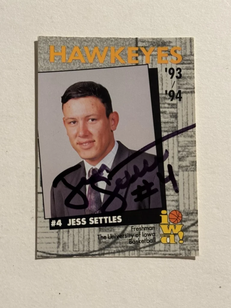 1993-94 Iowa Hawkeyes Team Set Jess Settles Signed Auto Card COA