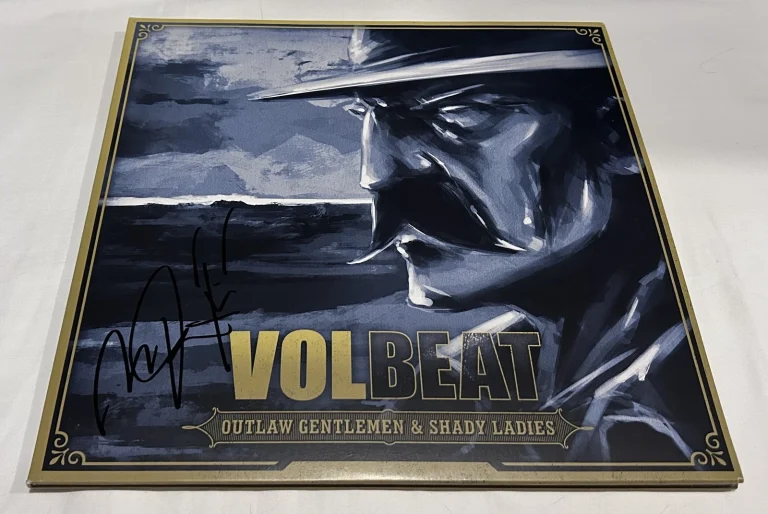 MICHAEL POULSEN SIGNED VOLBEAT OUTLAW GENTLEMEN & SHADY LADIES VINYL RECORD JSA