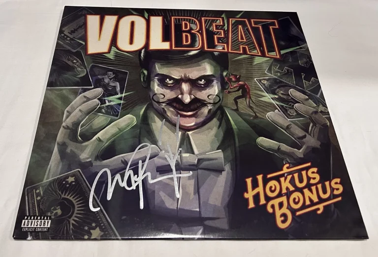 MICHAEL POULSEN SIGNED VOLBEAT HOKUS BONUS VINYL RECORD JSA