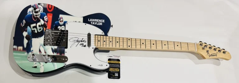 LAWRENCE TAYLOR SIGNED CUSTOM ELECTRIC GUITAR NEW YORK GIANTS LT JSA COA