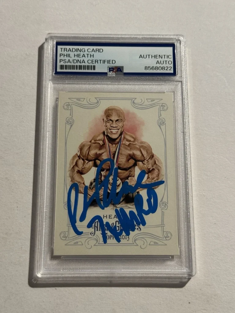 Phil Heath Signed 2013 Allen & Ginter  Card W/ 7x Mr.O Inscription PSA/DNA