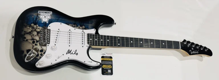 MILO AUKERMAN SIGNED SKULL ELECTRIC GUITAR THE DESCENDENTS JSA COA
