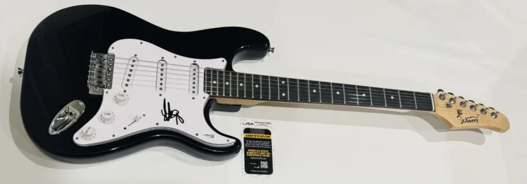 LIGHTS VALERIE POXLEITNER SIGNED SUNBURST ELECTRIC GUITAR JSA COA