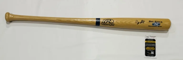 DON MATTINGLY SIGNED FULL SIZE TAN RAWLINGS BAT NEW YORK YANKEES PROOF JSA COA