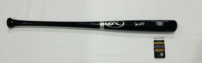 DON MATTINGLY SIGNED FULL SIZE BLACK RAWLINGS BAT NEW YORK YANKEES PROOF JSA COA