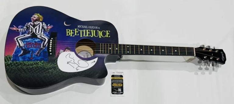 MICHAEL KEATON SIGNED CUSTOM BEETLEJUICE ACOUSTIC GUITAR JSA COA