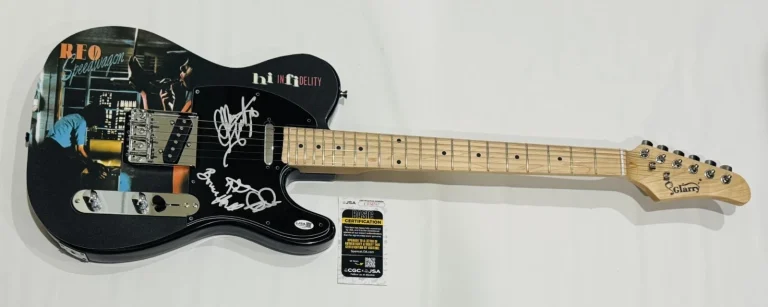 REO SPEEDWAGON SIGNED HIGH INFIDELITY GUITAR CRONIN DOUGHTY HALL GRATZER JSA COA
