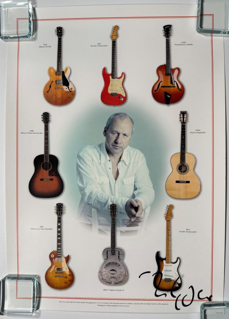 Mark Knopfler JSA Fully Signed Autograph Lithograph Poster Dire Straits