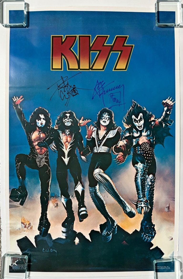 KISS Signed Autograph JSA Destroyer Poster Ace Frehley Peter Criss