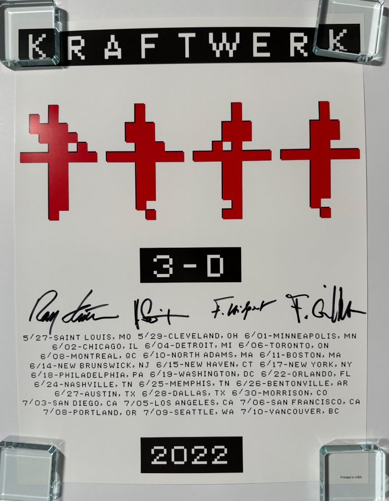 Kraftwerk JSA Signed Autograph Fully Signed 3-D 2022 Concert Poster Lithograph