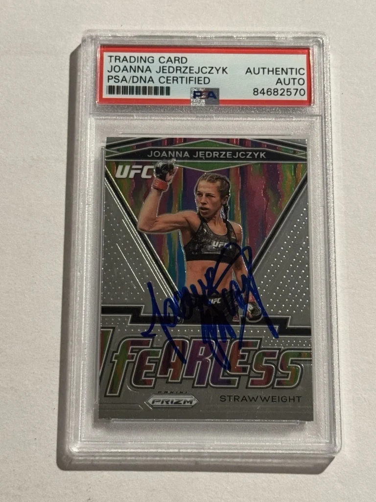 Joanna Jedrzejczyk SIGNED AUTO 2021 Panini Prizm UFC #5 Fearless PSA