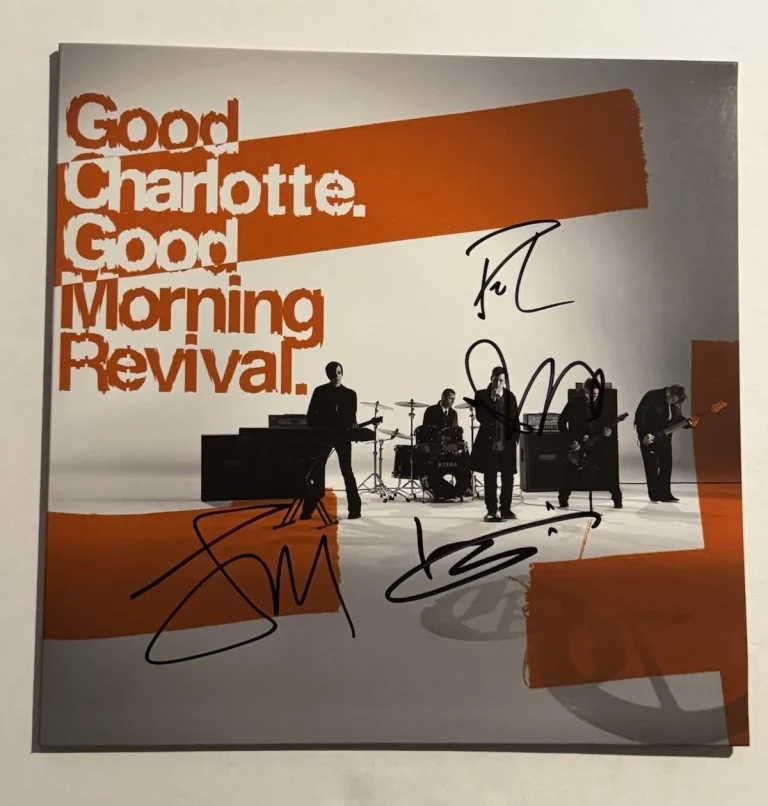 GOOD CHARLOTTE FULL BAND SIGNED VINYL ALBUM RECORD AUTOGRAPHED ROCK BAND COA