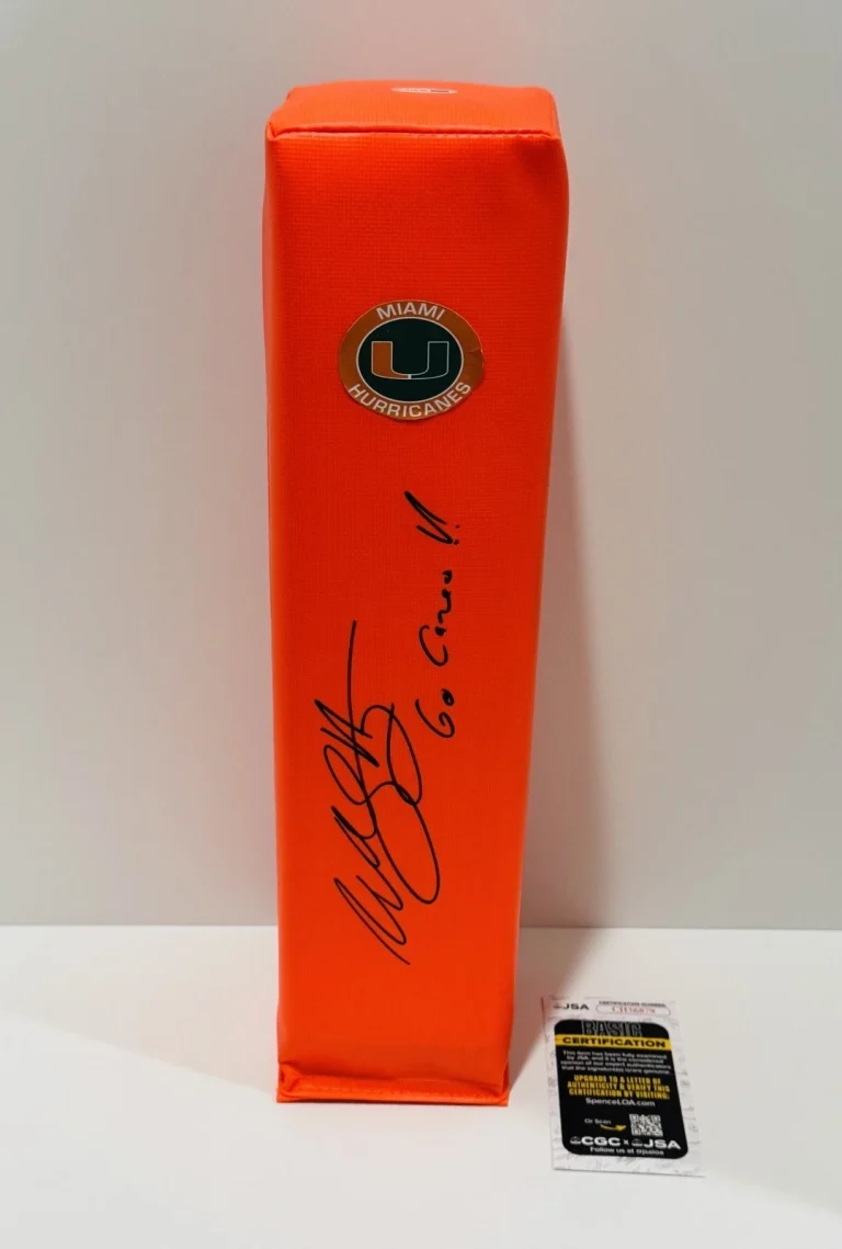 WILLIS MCGAHEE SIGNED TOUCHDOWN PYLON MIAMI HURRICANES THE U FOOTBALL JSA COA