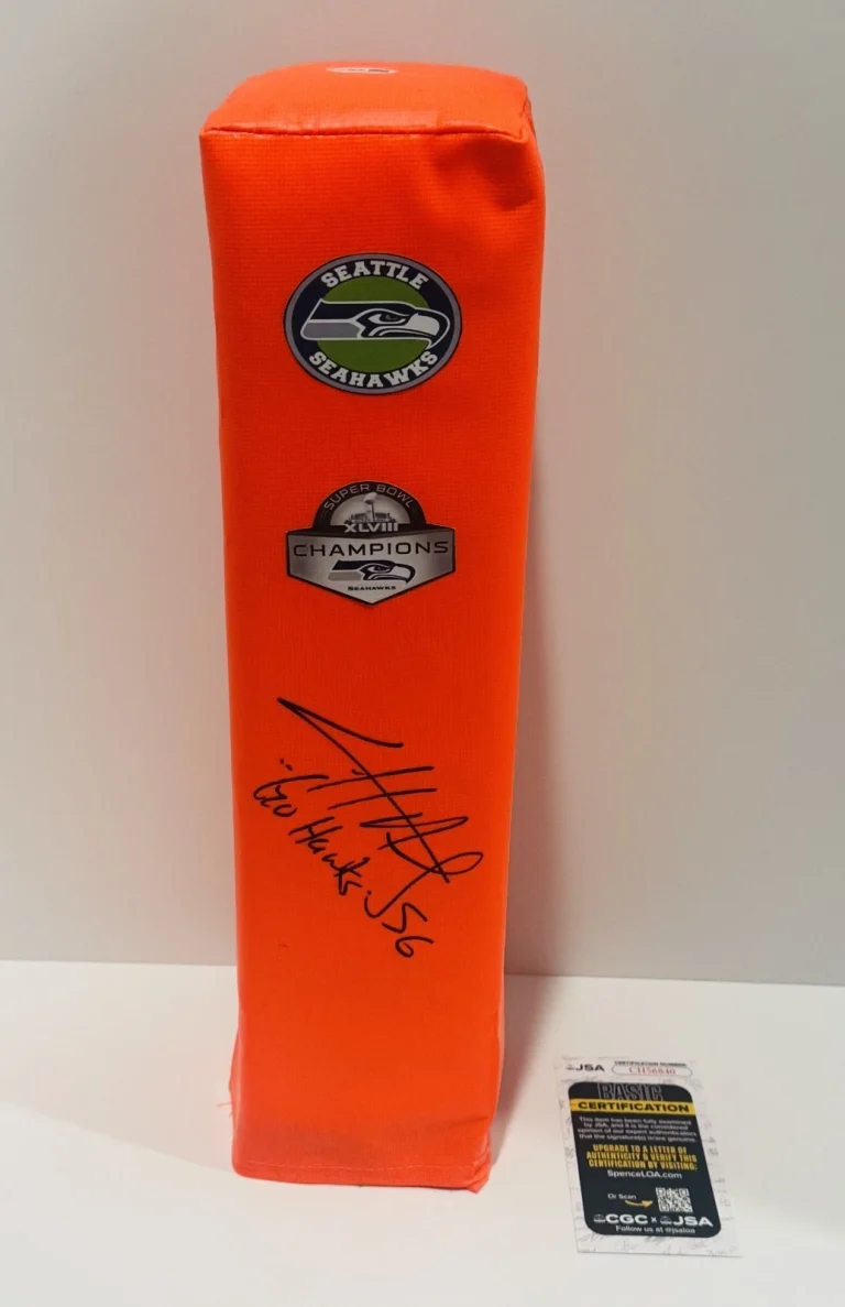 CLIFF AVRIL SIGNED TOUCHDOWN PYLON SEATTLE SEAHAWKS SUPER BOWL XLVIII JSA COA