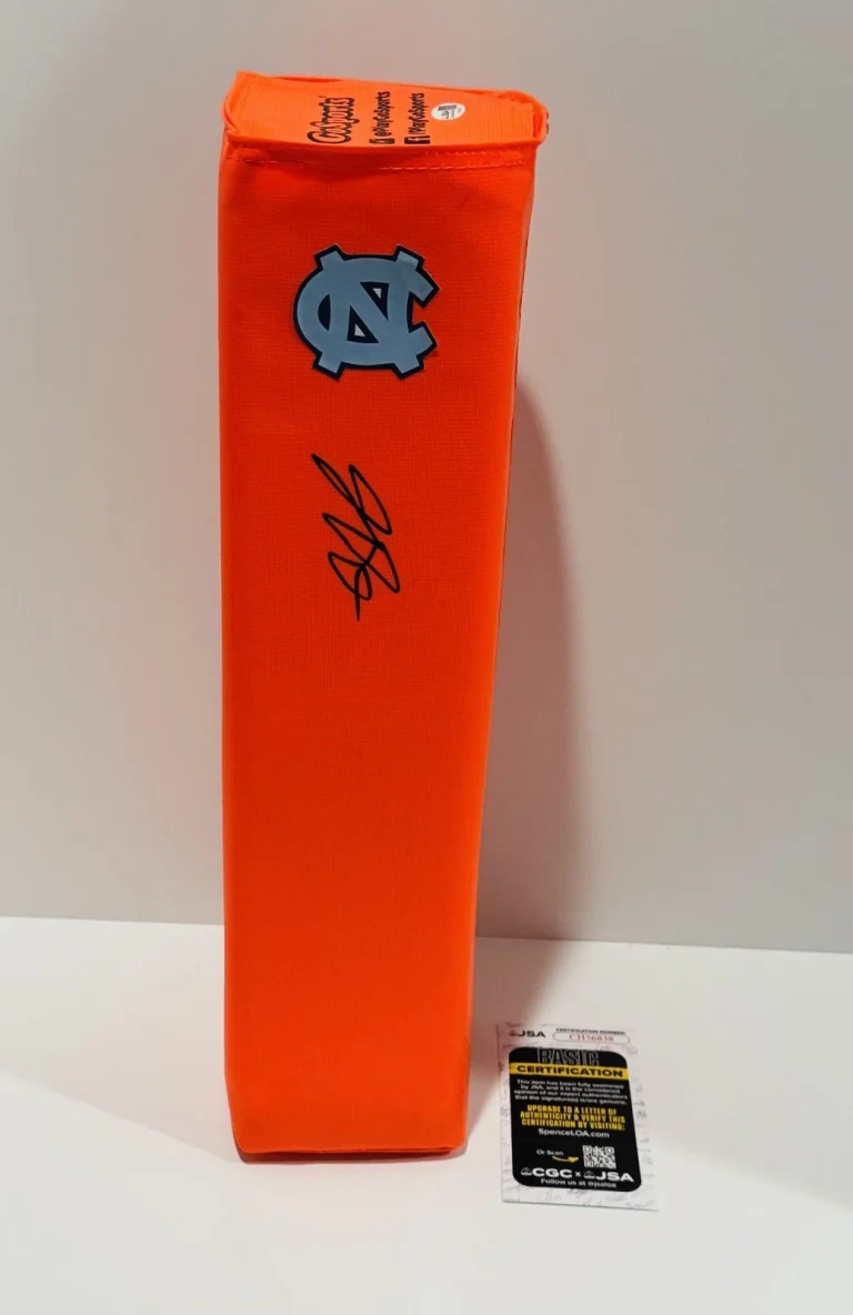 JOSH DOWNS SIGNED TOUCHDOWN PYLON NORTH CAROLINA TAR HEELS FOOTBALL JSA COA