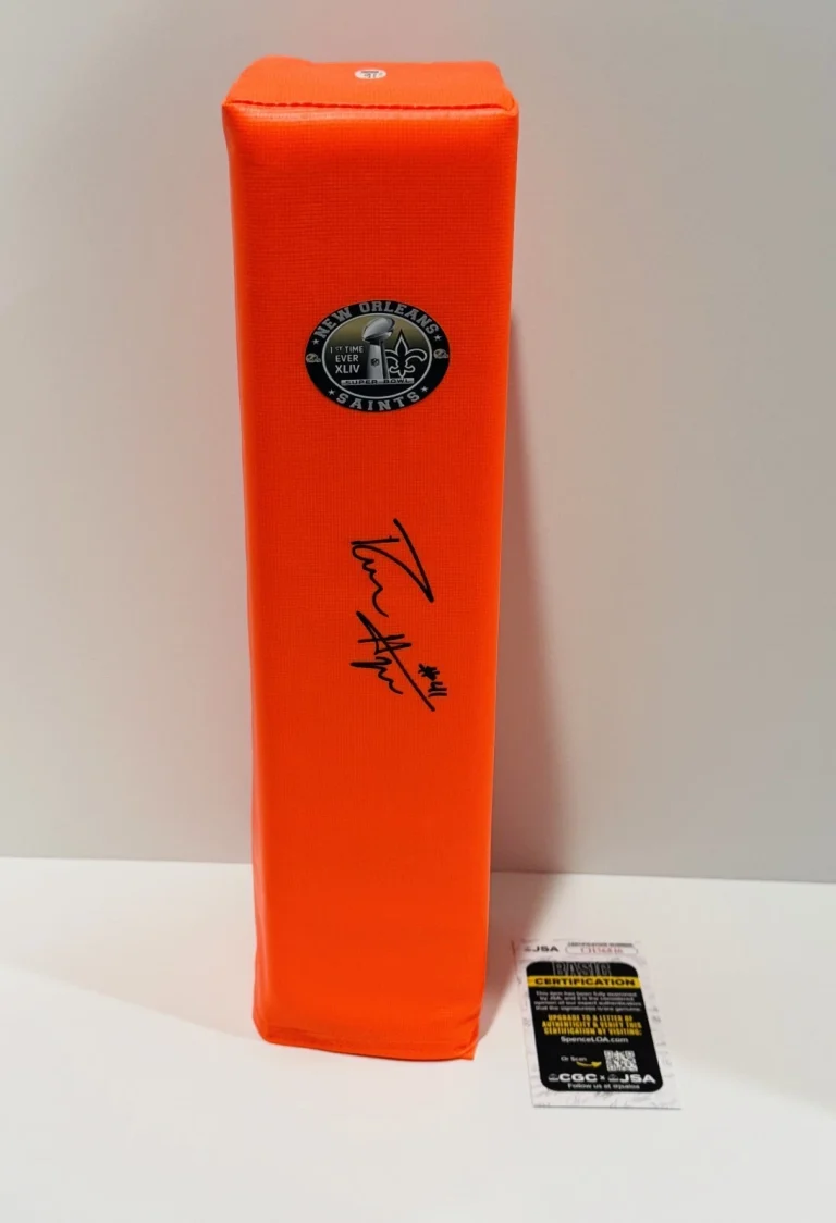 ROMAN HARPER SIGNED TOUCHDOWN PYLON NEW ORLEANS SAINTS SUPER BOWL XLIV JSA COA