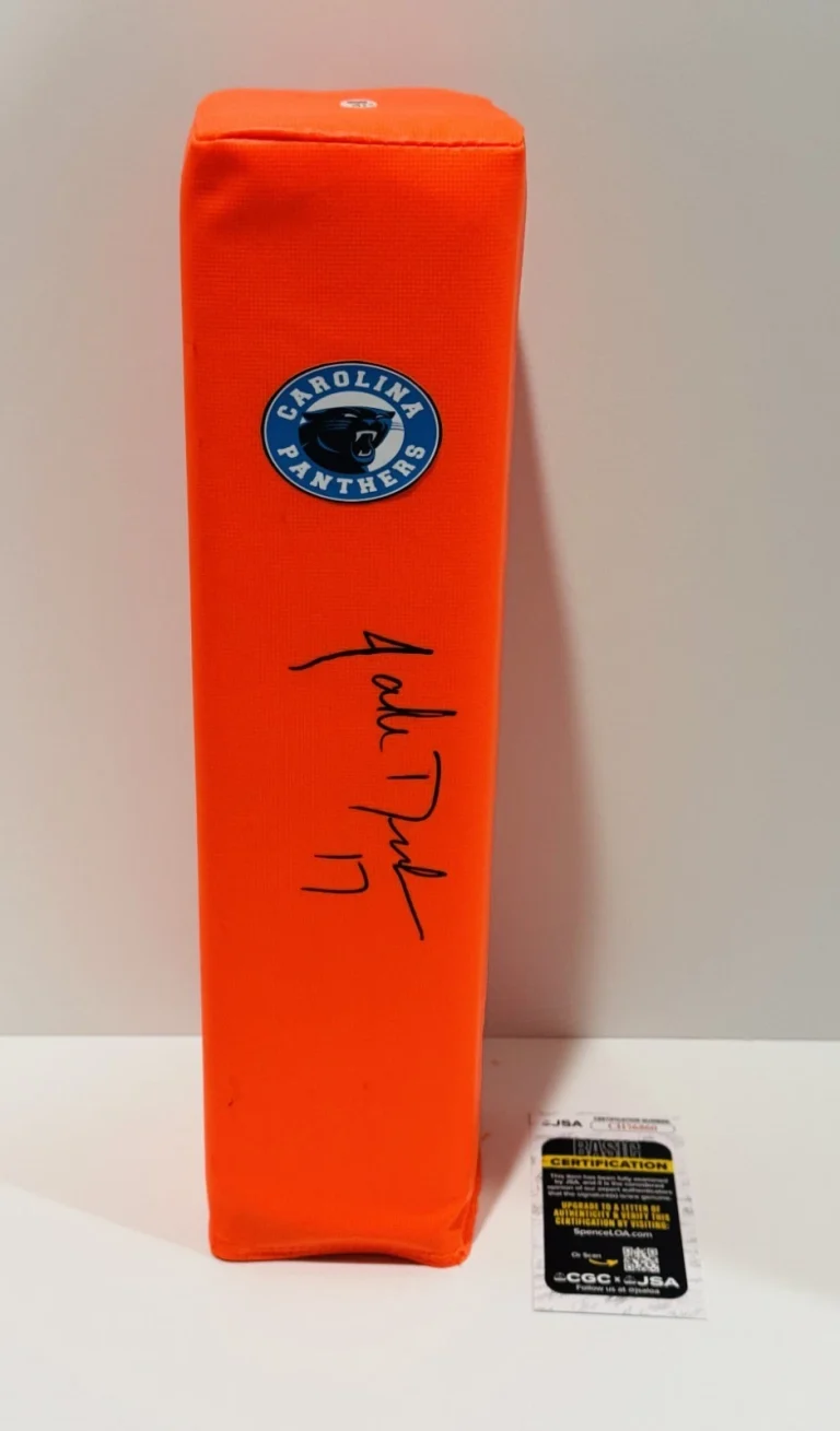 JAKE DELHOMME SIGNED TOUCHDOWN PYLON CAROLINA PANTHERS FOOTBALL JSA COA