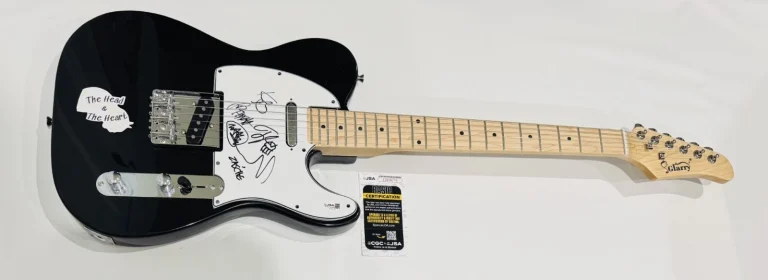 THE HEAD AND THE HEART SIGNED ELECTRIC GUITAR JOHNATHAN CHARITY ALL 6 JSA COA