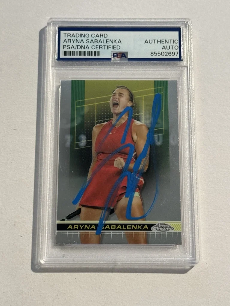 Aryna Sabalenka Signed Auto 2024 Topps Chrome Tennis RC Card PSA DNA