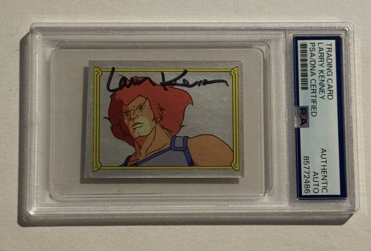 LARRY KENNEY SIGNED 1986 Panini Thundercats Foil Sticker #122 Lion-O Voice PSA