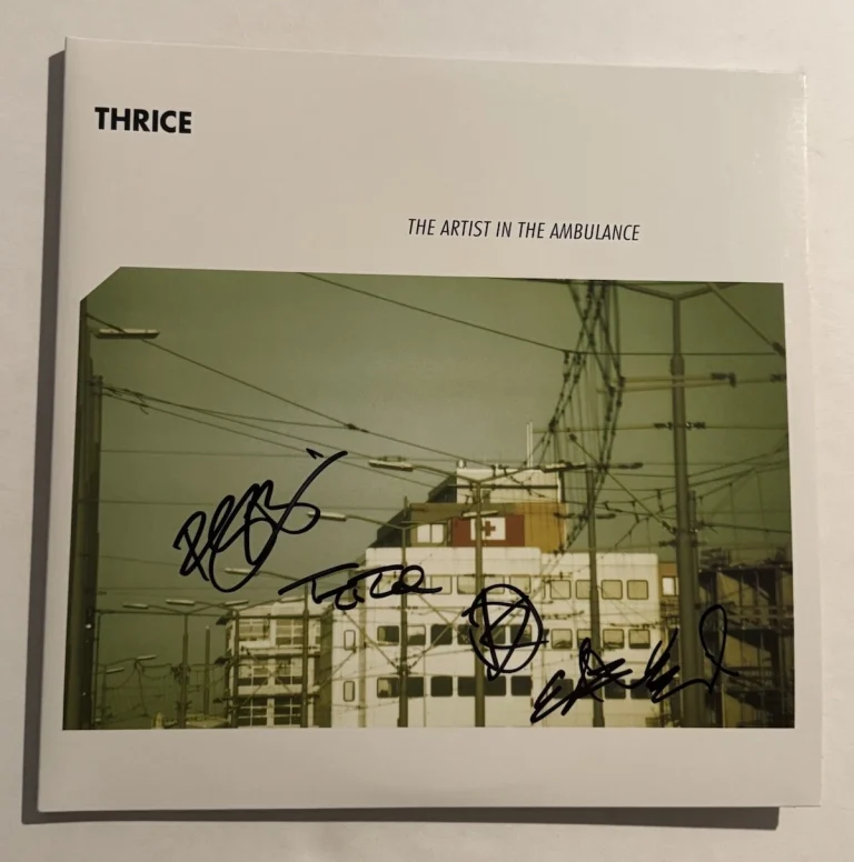 THRICE FULL BAND SIGNED VINYL ALBUM RECORD AUTOGRAPHED ROCK BAND COA
