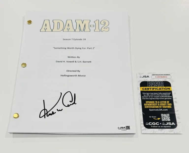 KENT MCCORD SIGNED ADAM-12 SERIES FINALE TRANSCRIPT AUTOGRAPHED JSA COA