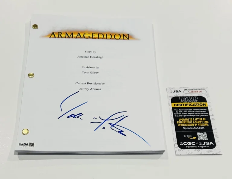 WILLIAM FICHTNER SIGNED ARMAGEDDON FULL MOVIE SCRIPT AUTOGRAPHED JSA COA