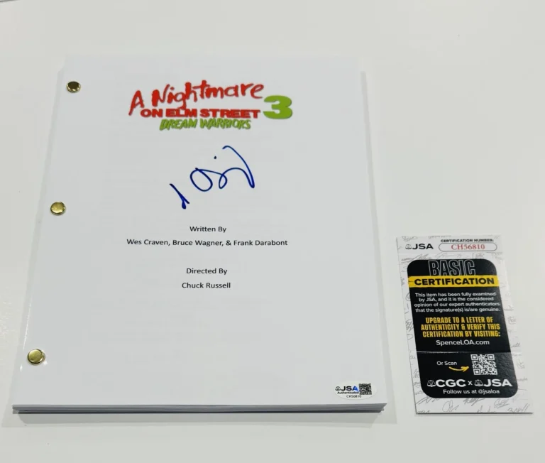 IRA HEIDEN SIGNED A NIGHTMARE ON ELM STREET 3 DREAM WARRIORS SCRIPT JSA COA