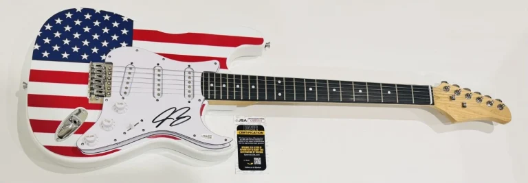 JOE BONAMASSA SIGNED USA FLAG ELECTRIC GUITAR AUTOGRAPHED JSA COA