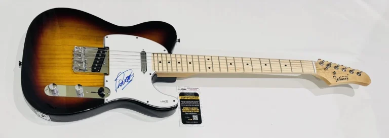 PAT TRAVERS SIGNED SUNBURST ELECTRIC GUITAR LEGEND CANADA AUTOGRAPHED JSA COA