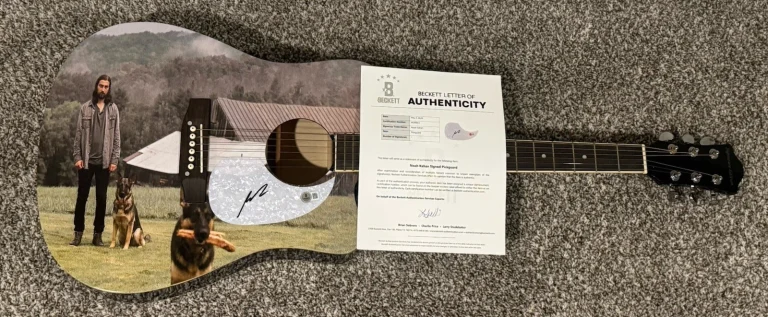 NOAH KAHAN SIGNED CUSTOM ACOUSTIC GUITAR MUSIC STAR AUTOGRAPHED BAS LETTER COA