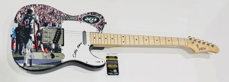 DARRELLE REVIS SIGNED CUSTOM ELECTRIC GUITAR NEW YORK JETS REVIS ISLAND JSA COA