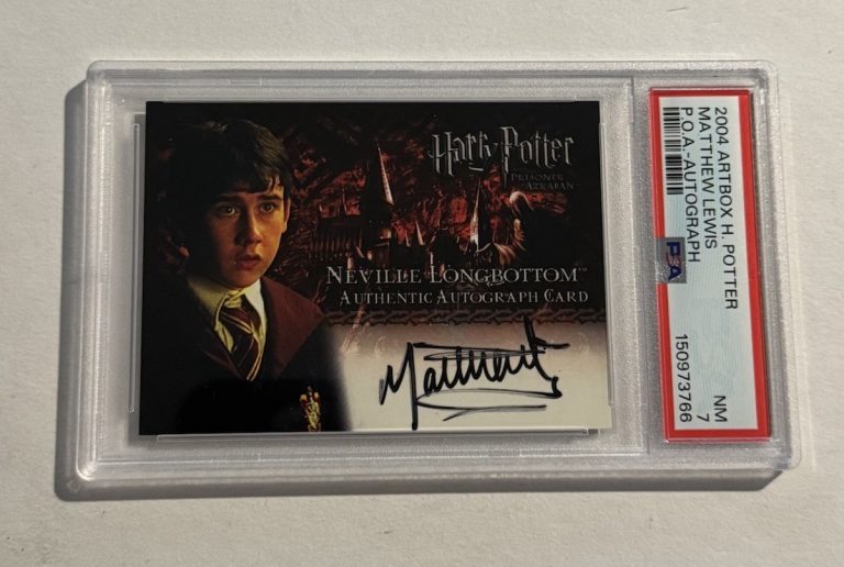 Matthew Lewis 2004 ARTBOX Harry Potter POA Neville Auto Autograph Card PSA 7