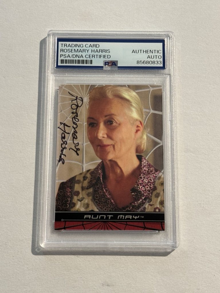 ROSEMARY HARRIS SIGNED AUTO 2002 Topps Marvel Spider-Man Aunt May #5 PSA