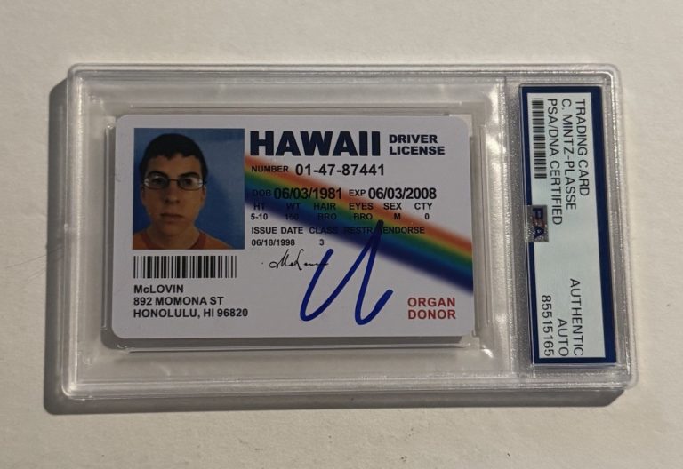 McLovin Fake ID Superbad Signed Auto PSA/DNA Slabbed Christopher Mintz-Plasse