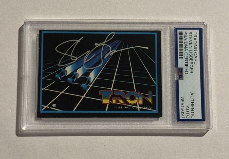 STEVEN LISBERGER Signed Auto 1982 DONRUSS CARD DIRECTOR TRON PSA